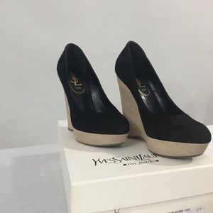 Yves Saint Laurent Maryna suede wedge heels